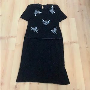 100% pure silk two piece dress set